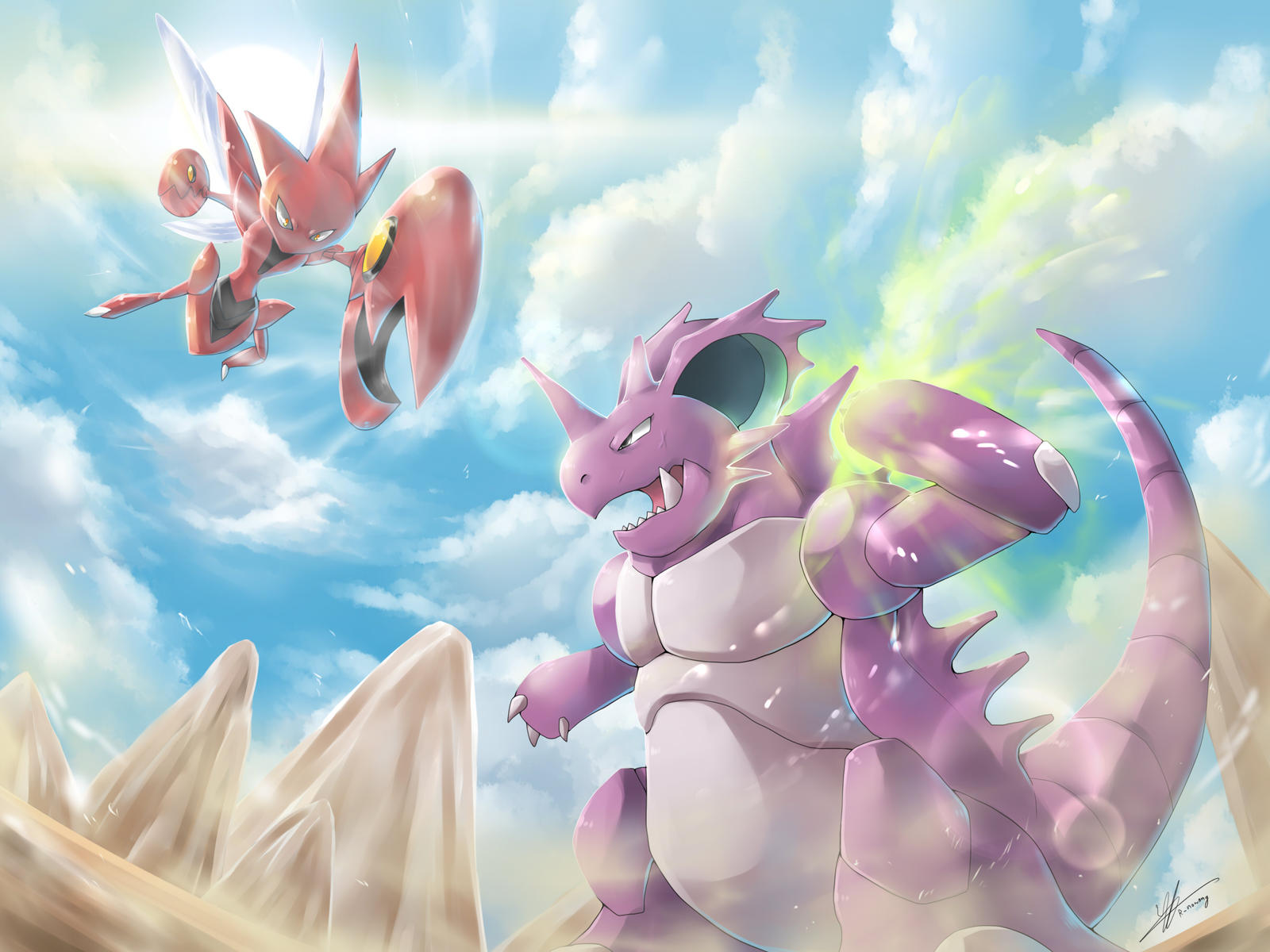 [C] Nidoking vs Scizor!