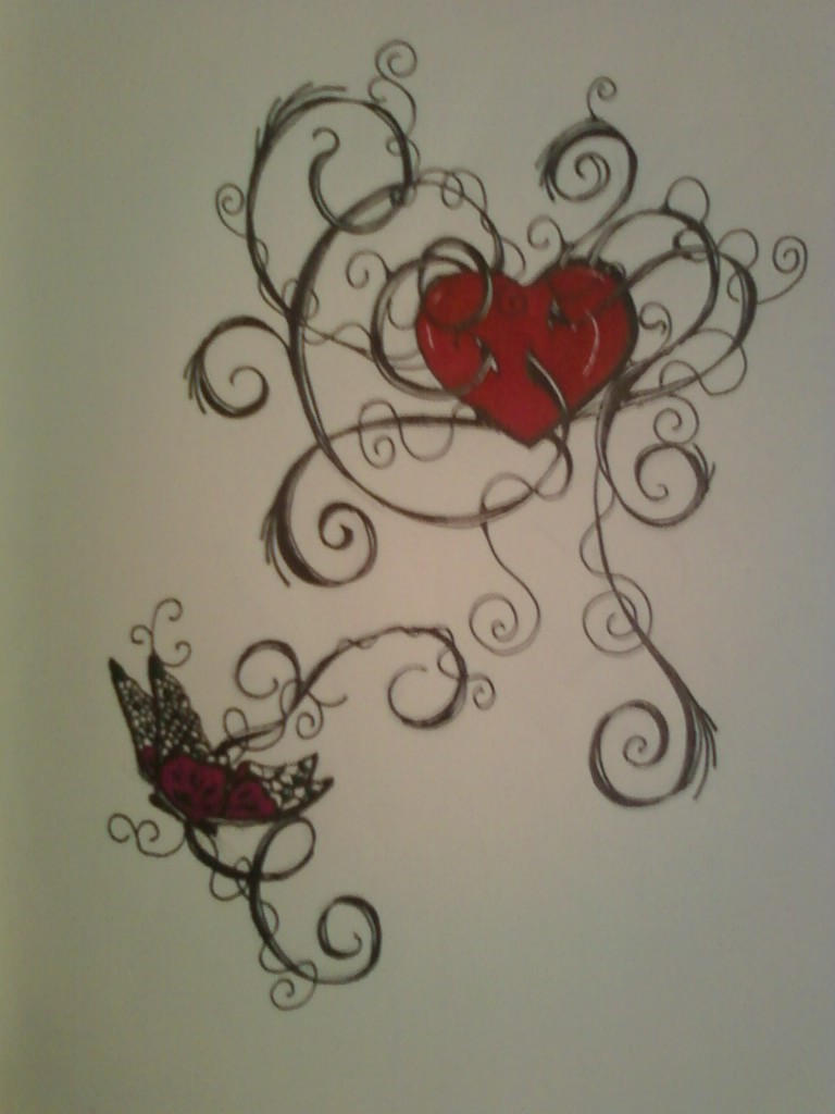 Butterfly Heart Tattoo Design by AllanaVosk on DeviantArt