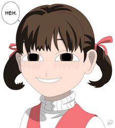 Persona 4 - Nanako doing the 'Smug Anya' face. by FireballDragon