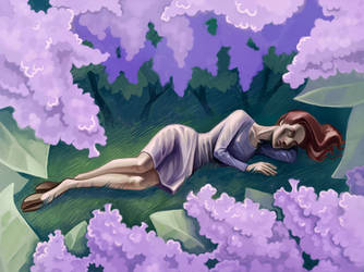 Asleep in the lilacs