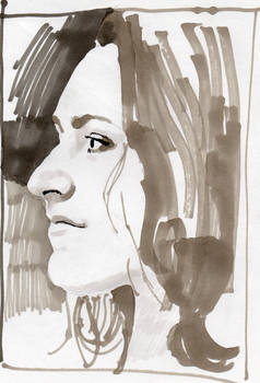 Marker drawing portrait