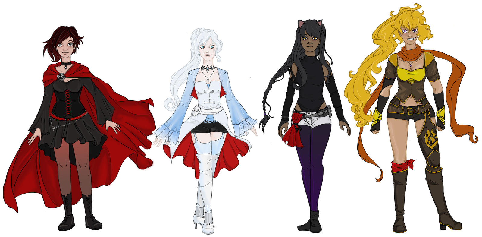 RE-DESIGN: TEAM RWBY by gemIInous on DeviantArt