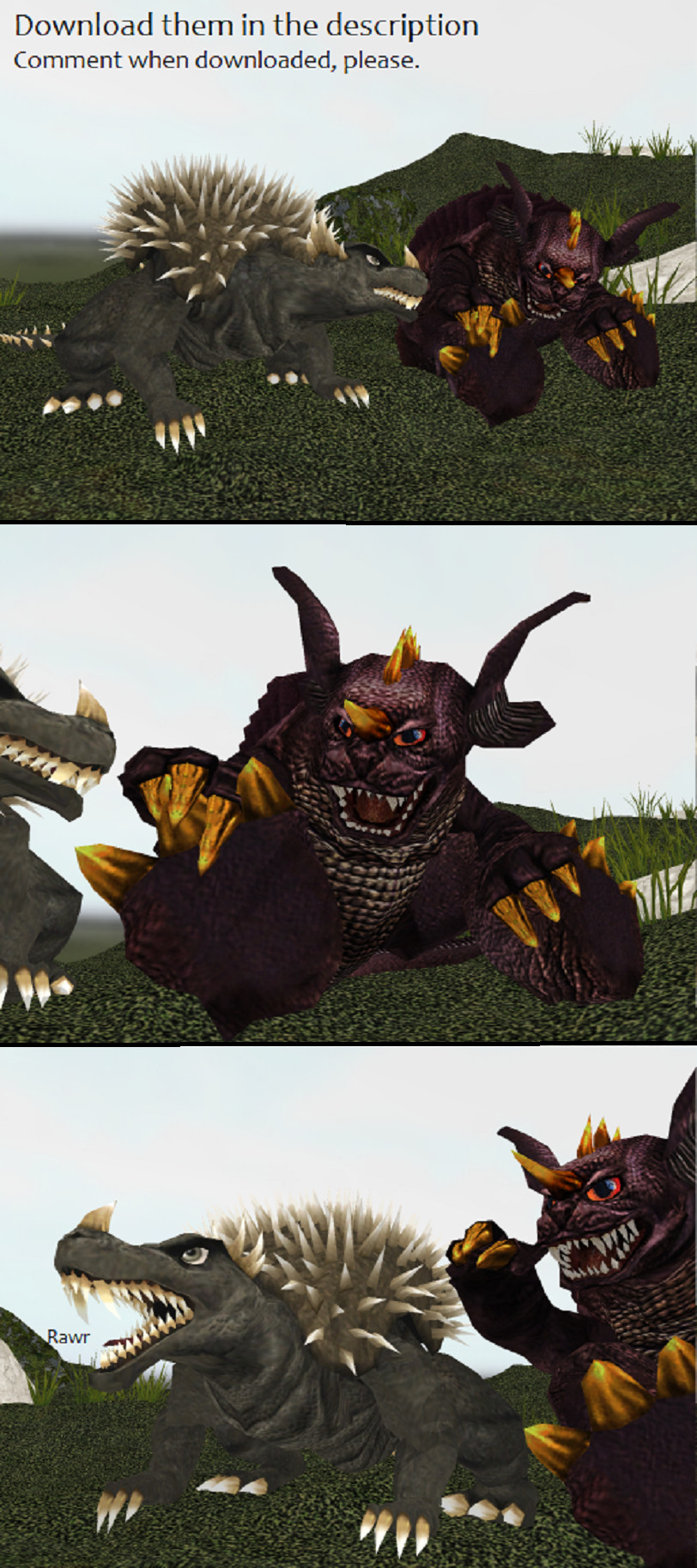 MMD Godzilla Newcomer - Anguirus and Baragon +DL+