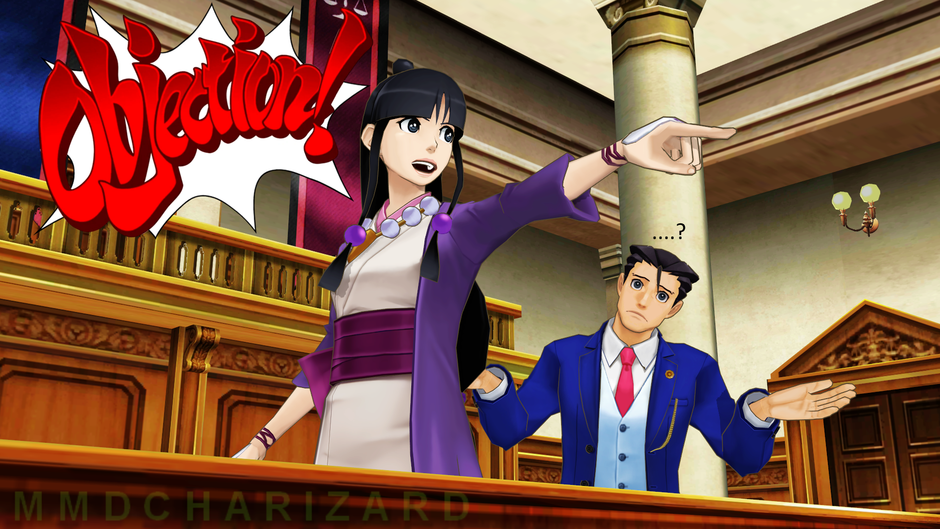 MMD Ace Attorney - Phoenix Wright and Maya Fey +DL by MMDCharizard