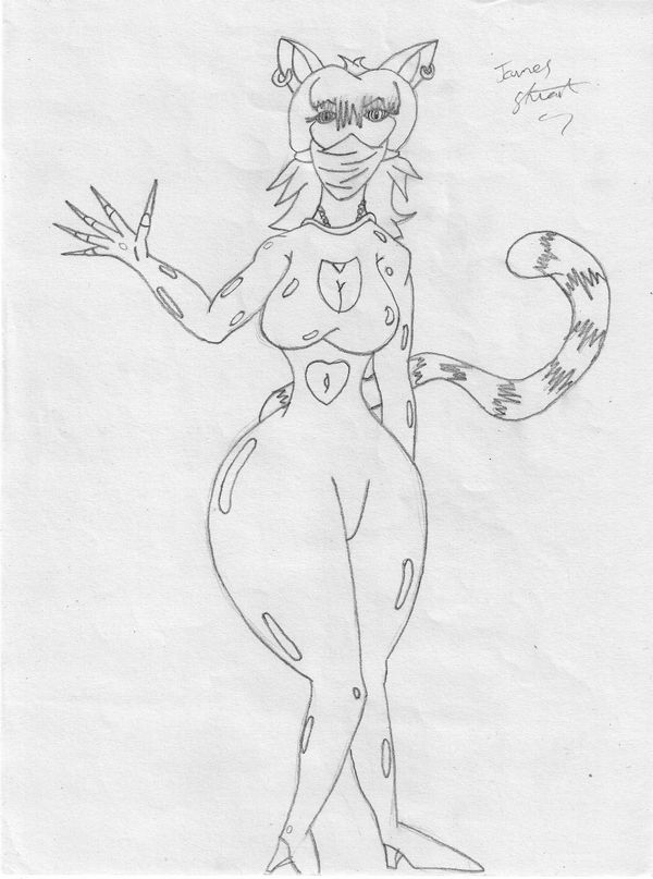 Catsuit wearing catgirl