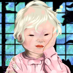 Semi-realistic albino baby