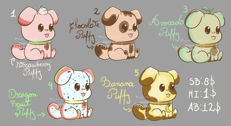 (Open 2/5) Adoptable auction Puppy fruits!