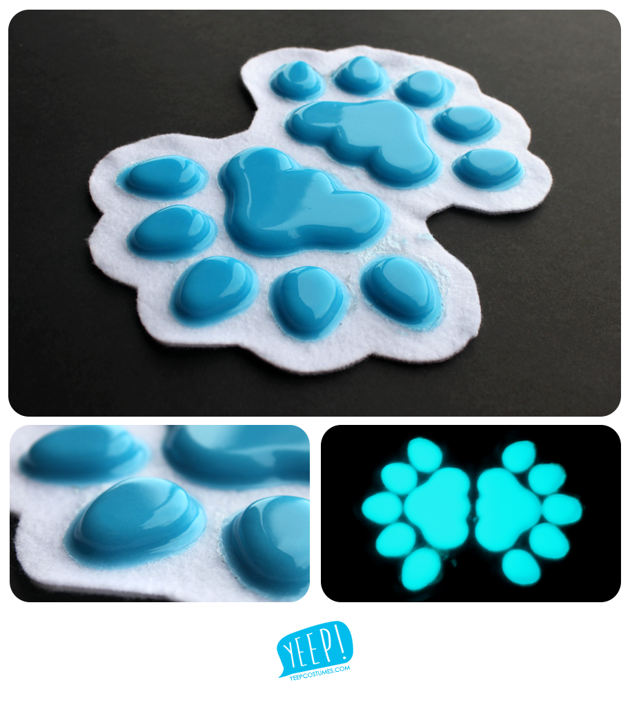 SOLD: Silicone handpads (glow in the dark blue)