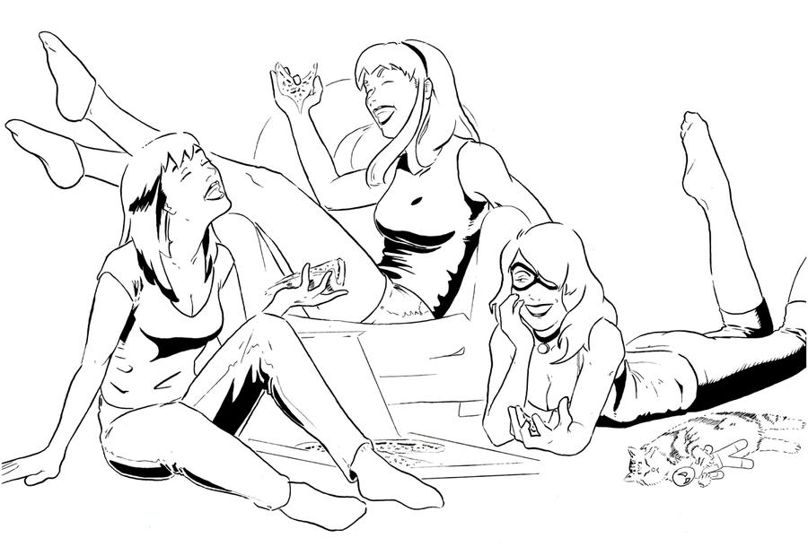 Spider Gals Lineart