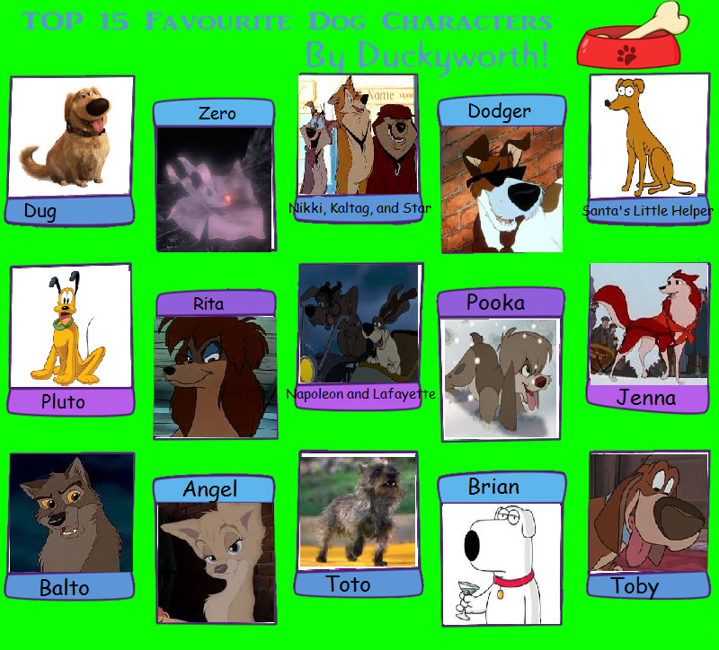 My 15 Favourite Dog Characters by BlackWolfStar15 on DeviantArt