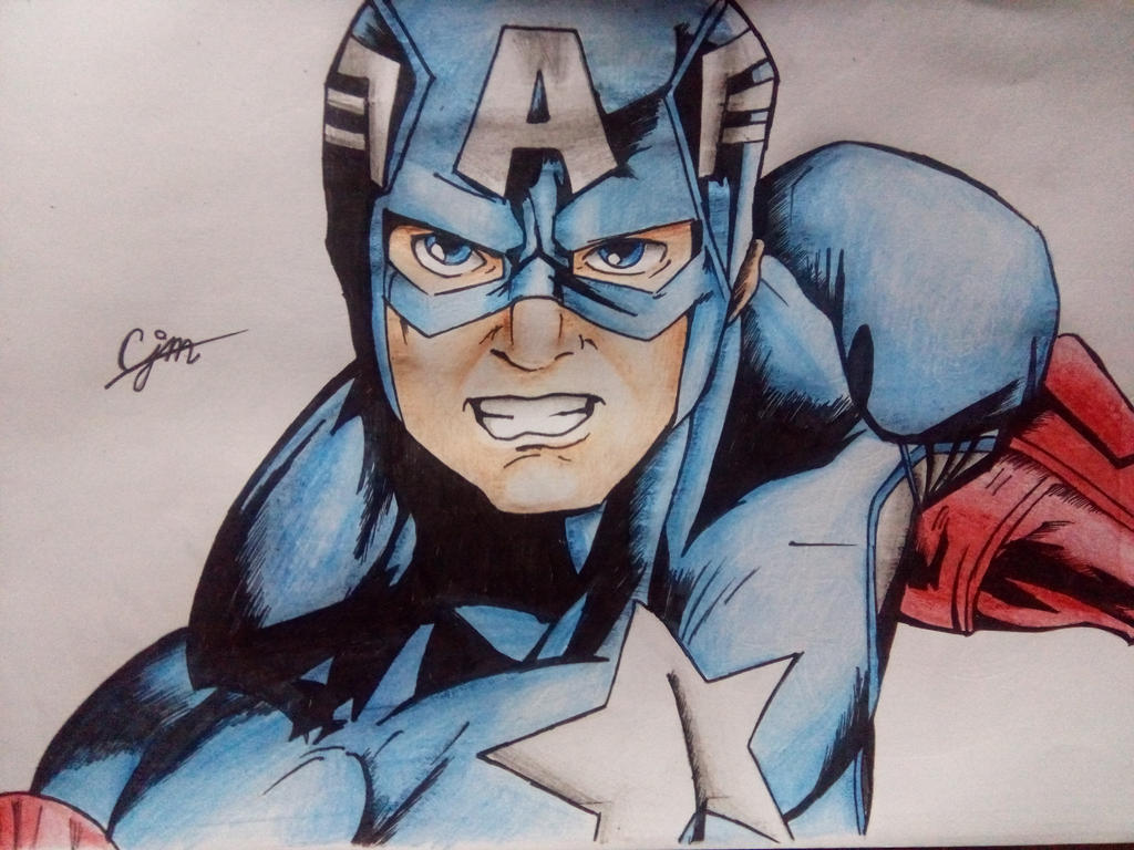 Captain America Drawing (colored) 