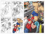 Sagat vs Terry pin up with process images by Marvin000