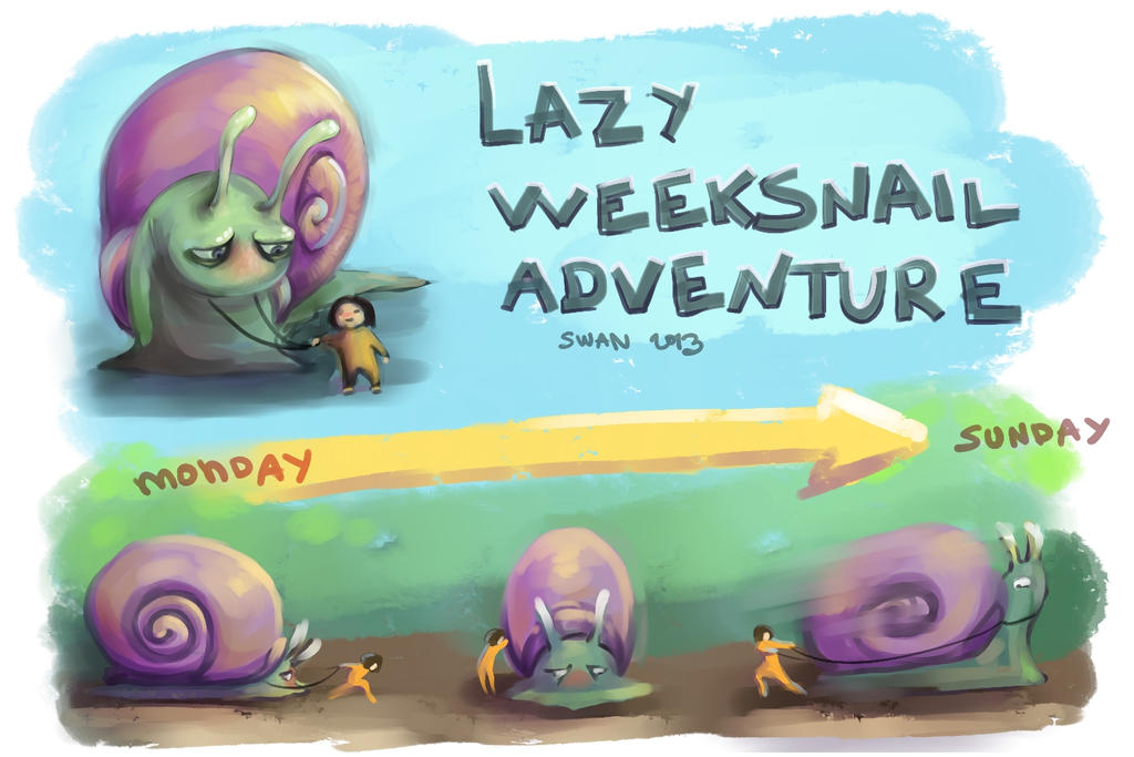 lazy week snail adventure by alenaswan