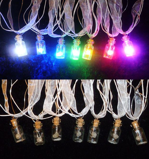 A RAINBOW of LED Zelda Fairy Bottle Necklaces!!!