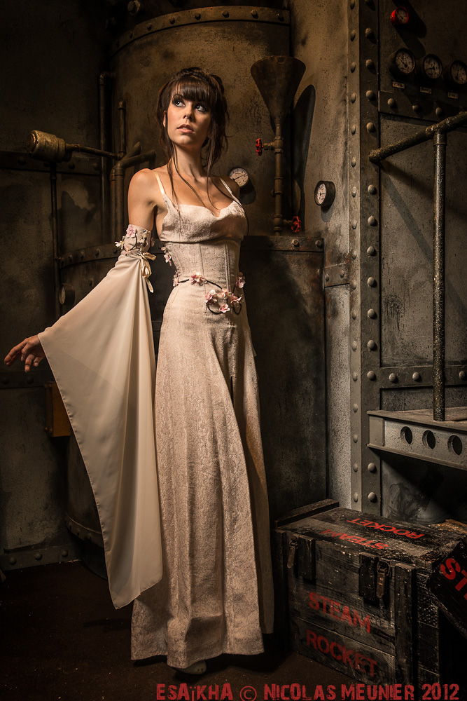 underbust corset with dress Magdolina corset MonBelAmour