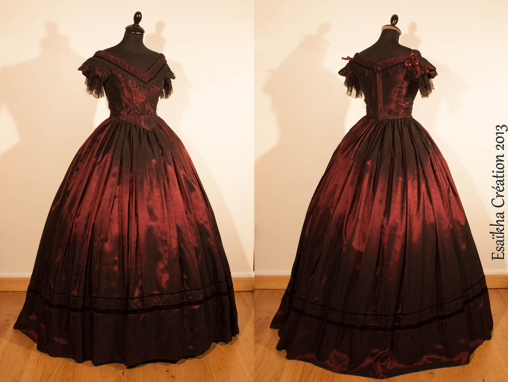 1850 ball gown : burgundy taffetas crinoline dress by Esaikha on DeviantArt 1850 ball gown : burgundy taffetas crinoline dress by Esaikha on DeviantArt