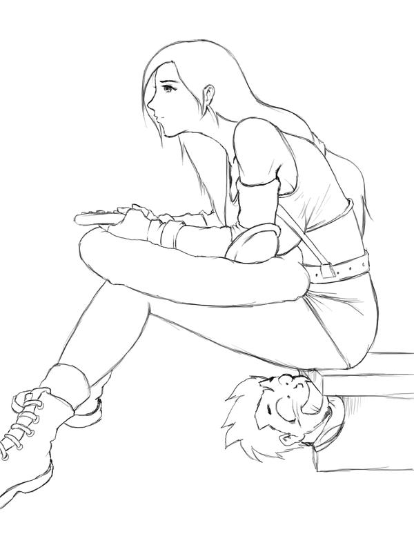 Junjun looking at tifa WIP