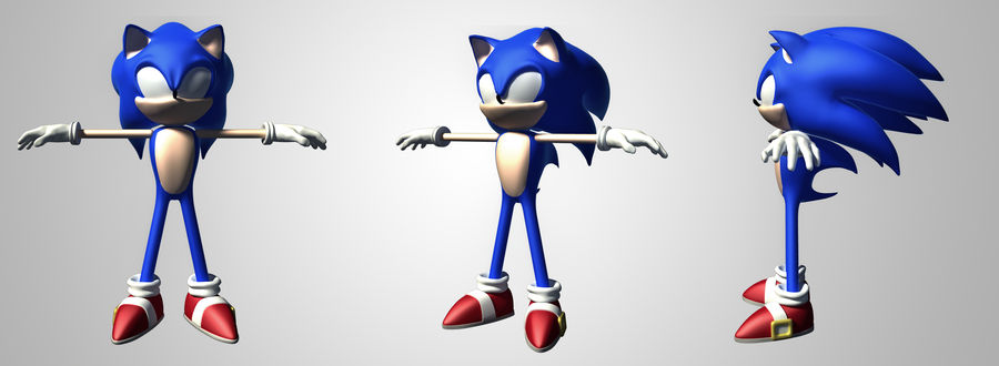 First Sonic Model Sonic Model by SonicDaMonsterHunter on DeviantArt