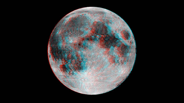 3d Moon Analgyph