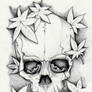 Skull and momiji leaves