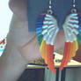 Painted Earings: Rainbow Wings