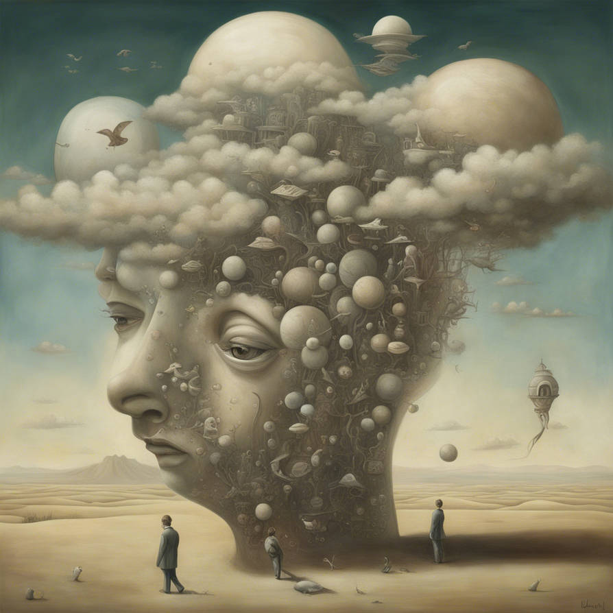 Surreal figures in the surrealism world