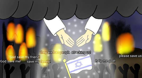 Everyone prays to god to save Israel by alan-the-animeartist on DeviantArt