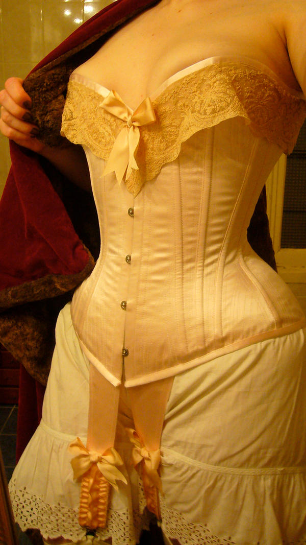 Pink silk satin corset by sylphide1912 on DeviantArt