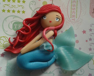 Polymer Clay Chibi Mermaid Pendant