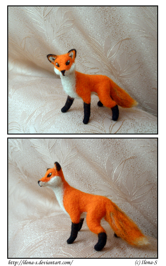 Needle felted fox