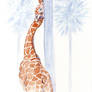 Giraffes blue day