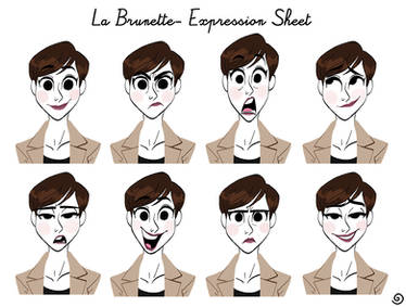 La brunette -Expression sheet
