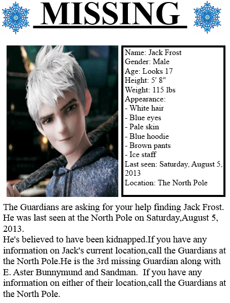 Jack Frost MISSING *Edit*