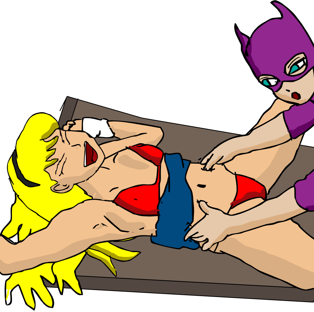 Supergirl tickled by Batgirl 3