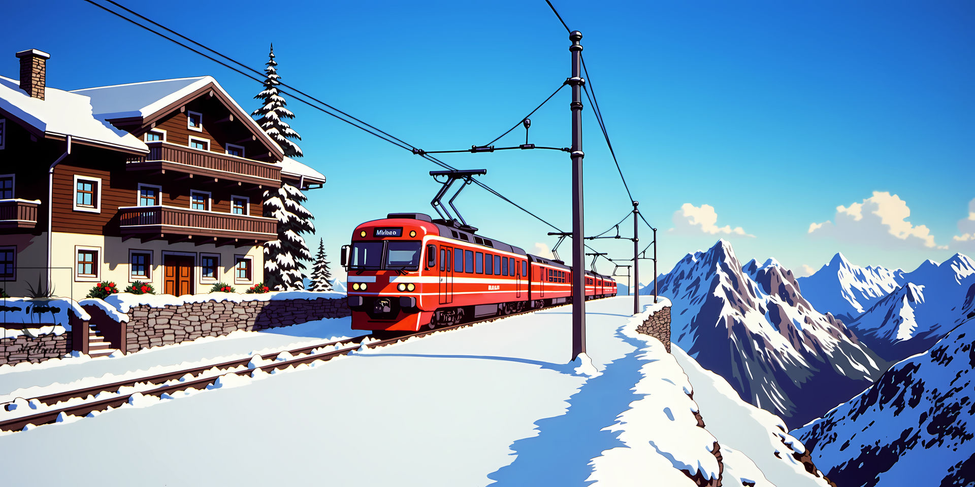 Ein Zug am berg Jungfrau 1