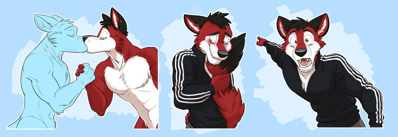 Commission: Stickers for Wolf-Ezo (Set #7)
