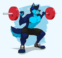 Commission: DJBlueWolf (Leg Day)