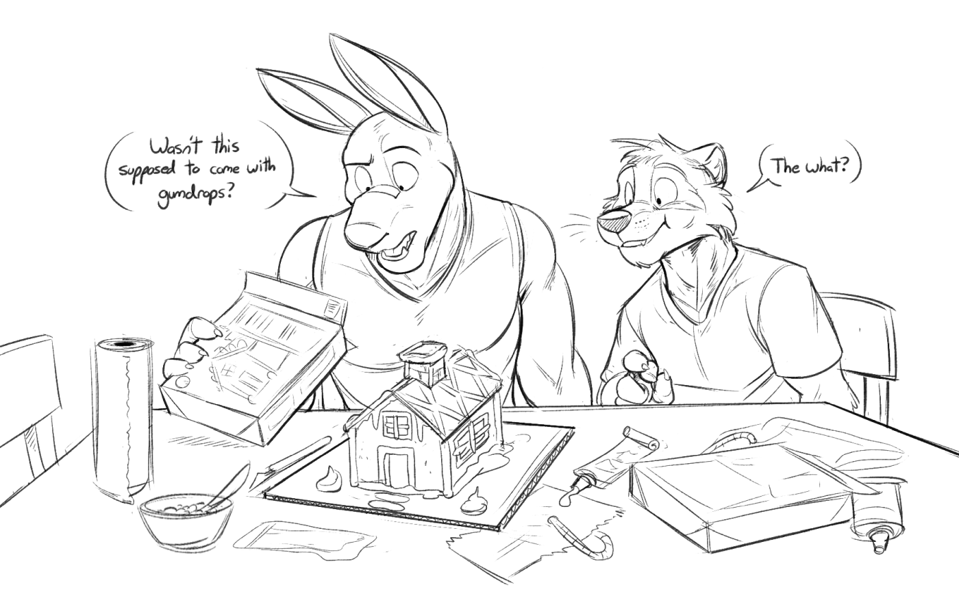 Nes and Ryan Build a Gingerbread House (Sugg. Box) by Temiree on DeviantArt