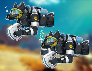 Commission: Greenfox's Scuba PNGTuber (Underwater)