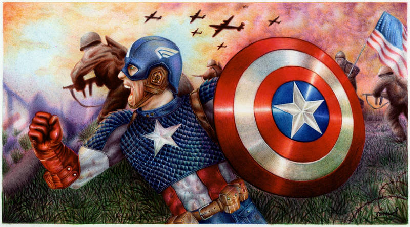 Captain America - Ballpoint Pen by VianaArts