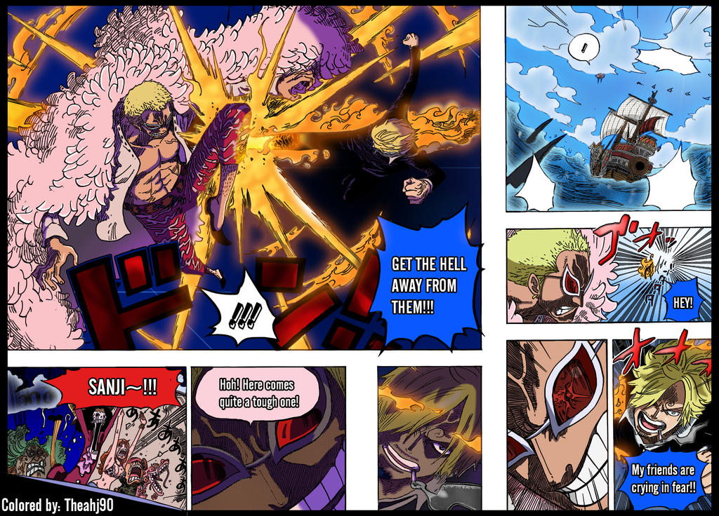One Piece 723 Sanji Confronts Doflamingo Colored By Zeeahj On Deviantart