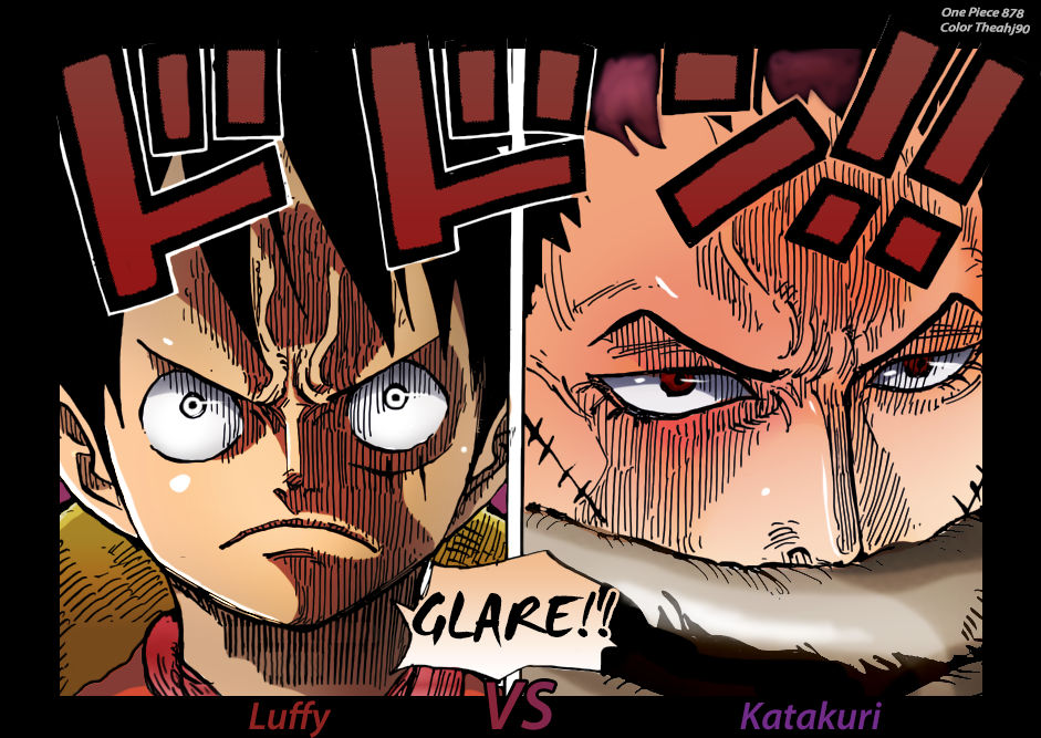 One Piece 878 Luffy Vs Katakuri Glare Down By Theahj90 On Deviantart One Piece 878 Luffy Vs Katakuri Glare Down By Theahj90 On Deviantart