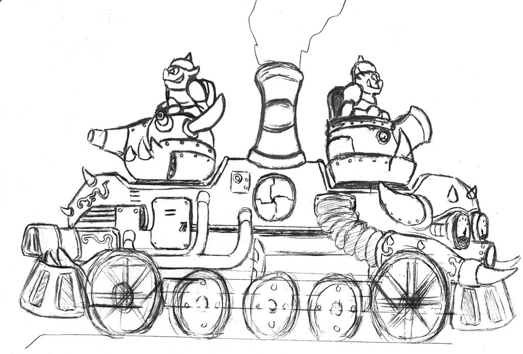 Rocket knight boss concept art Armoured train by ThePrinceofMars on ...