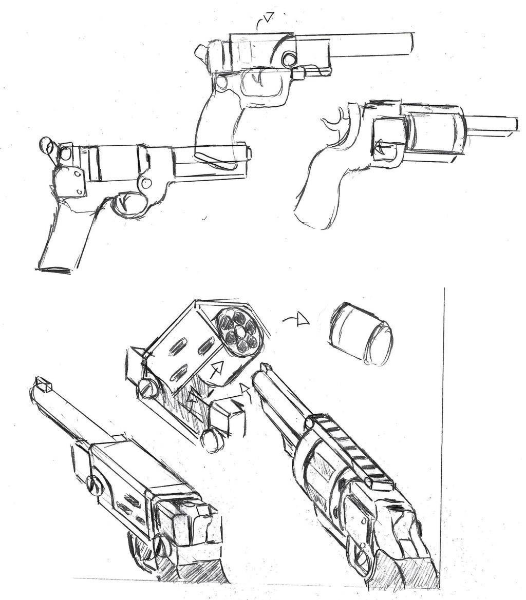 Steampunk Fps Game Concept Art Handguns By Theprinceofmars On Deviantart