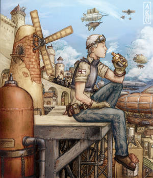 Steampunk Airship harbour