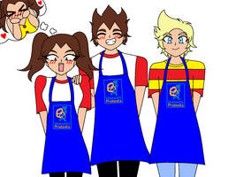 Angie, Fuel, and Lucas (Mall AU)