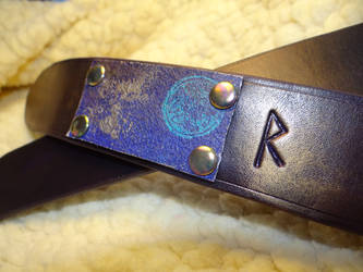 leather wrist band with rune