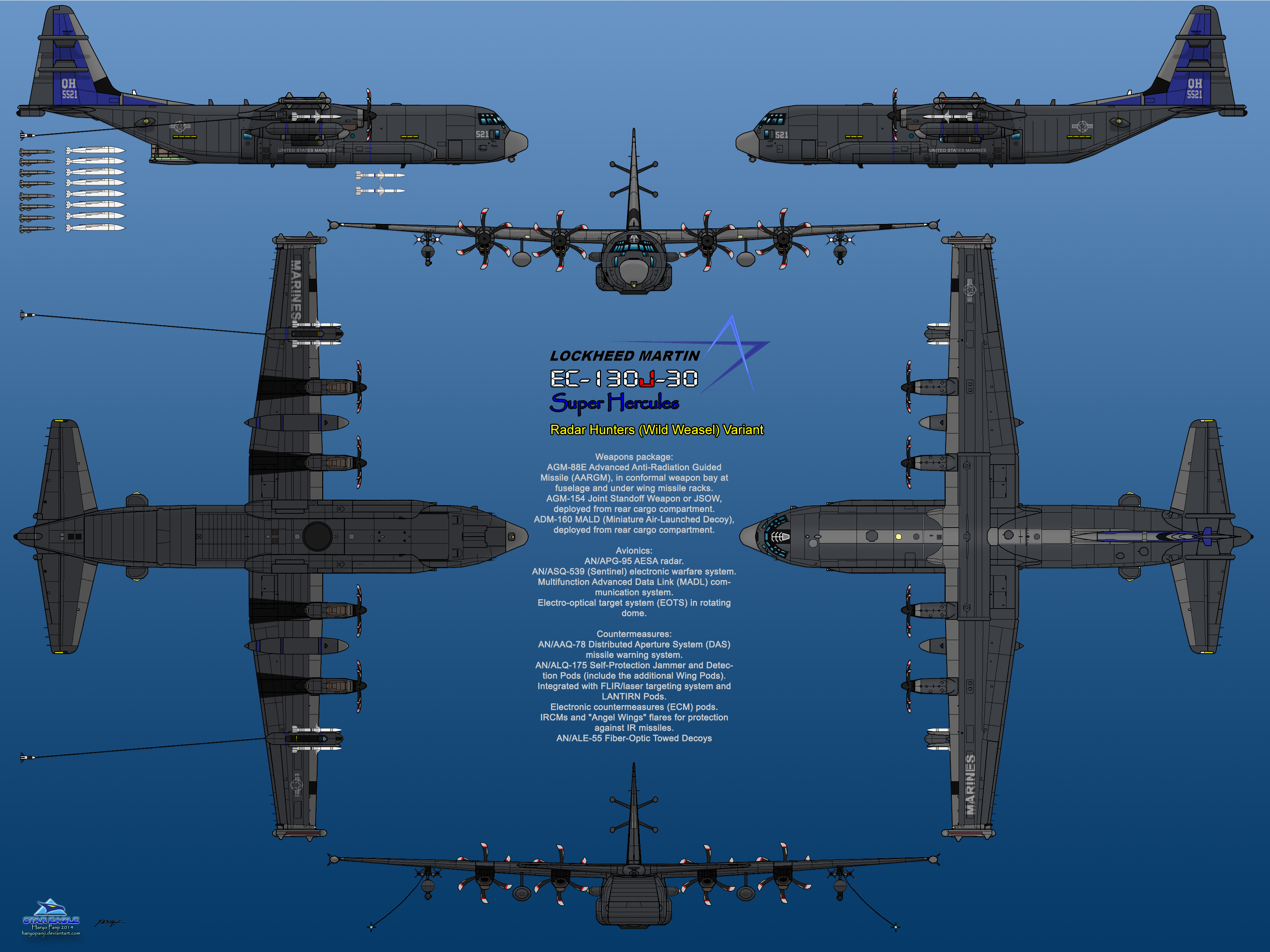 Lockheed EC-130J-30 Radar Hunter USMC by StarEagle711 on DeviantArt