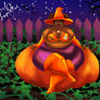 Tinna on a pumpkin field