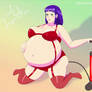 Inflated woman in retro